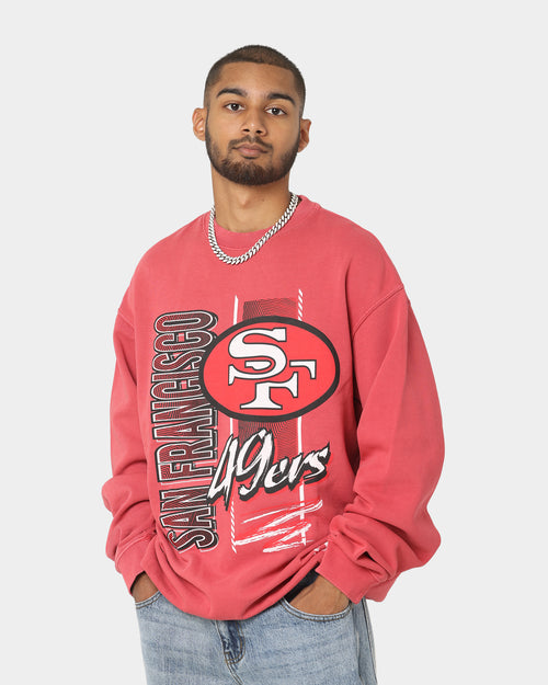 Mitchell & Ness San Francisco 49ers Vintage Zig Zag Crewneck Faded Red