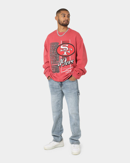 Mitchell & Ness San Francisco 49ers Vintage Zig Zag Crewneck Faded Red