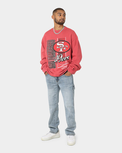 Mitchell & Ness San Francisco 49ers Vintage Zig Zag Crewneck Faded Red