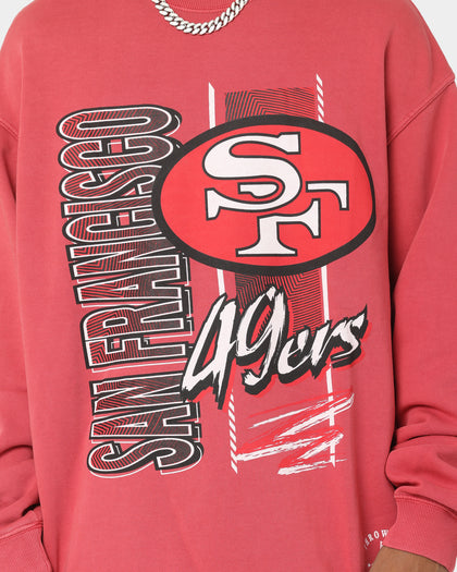 Mitchell & Ness San Francisco 49ers Vintage Zig Zag Crewneck Faded Red
