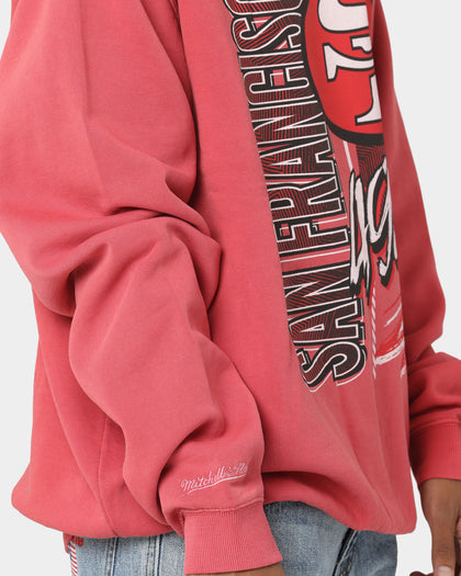 Mitchell & Ness San Francisco 49ers Vintage Zig Zag Crewneck Faded Red