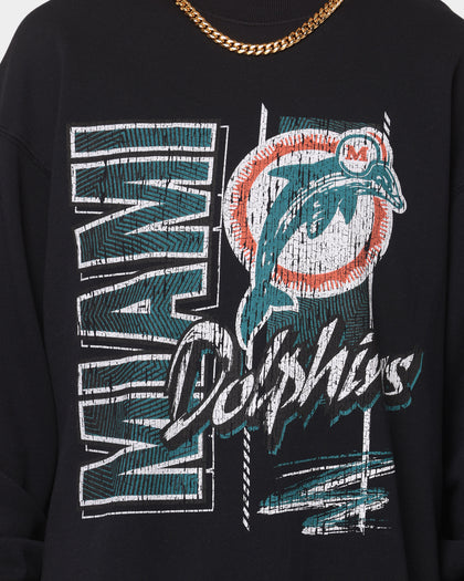 Mitchell & Ness Miami Dolphins Vintage Zig Zag Crewneck Faded Black