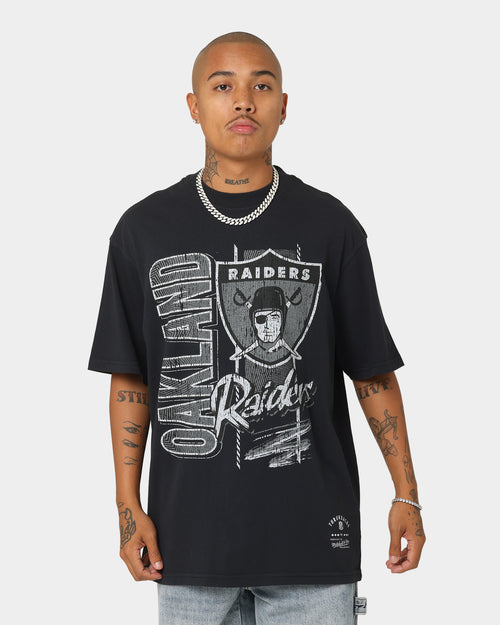 Mitchell & Ness Oakland Raiders Vintage Zig Zag T-Shirt Faded Black
