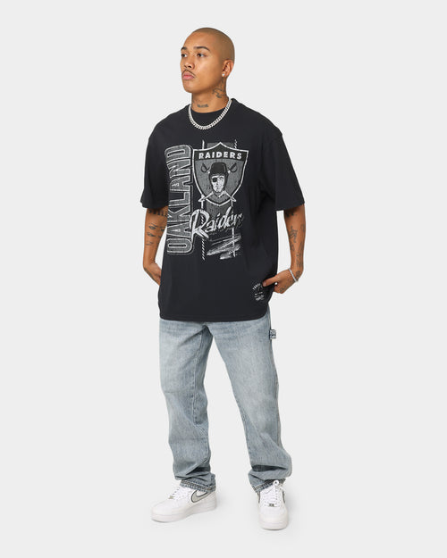 Mitchell & Ness Oakland Raiders Vintage Zig Zag T-Shirt Faded Black