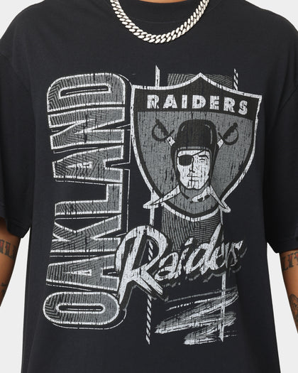 Mitchell & Ness Oakland Raiders Vintage Zig Zag T-Shirt Faded Black
