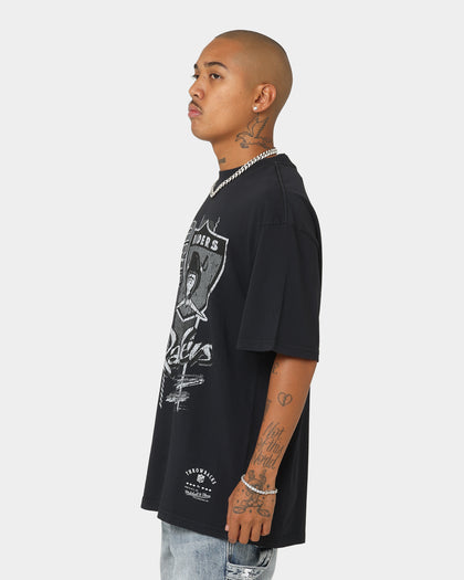 Mitchell & Ness Oakland Raiders Vintage Zig Zag T-Shirt Faded Black