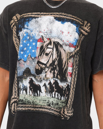 American Thrift Wild West Vintage T-Shirt Black Wash