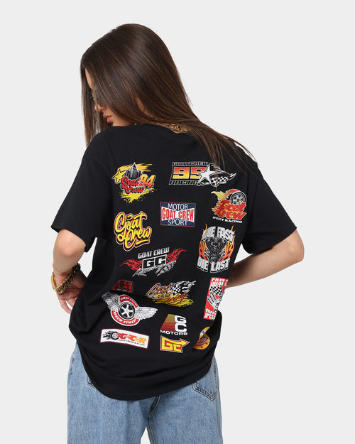 Goat Crew Racing Logo Vintage T-Shirt Black