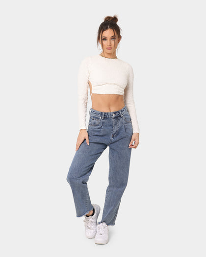 XXIII Women's Elvire Crepe Tie Up Crop White