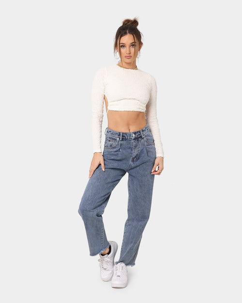 XXIII Women's Elvire Crepe Tie Up Crop White