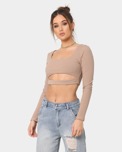 XXIII Women's Godiva Strap Crop Latte