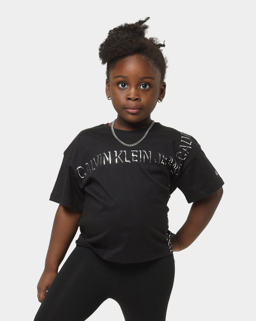 Calvin Klein Kids' Linear Lines Logo T-Shirt Black | Culture Kings US