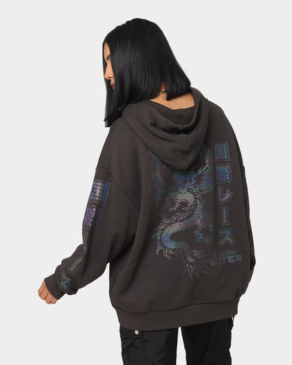 Loiter Dynasty Racing Reflective Hoodie Charcoal