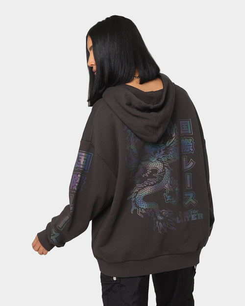 Loiter Dynasty Racing Reflective Hoodie Charcoal