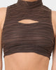 XXIII Women's Nelly High Neck Crop Brown