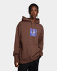 HUF Essentials Box Logo Hoodie Brown