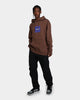 HUF Essentials Box Logo Hoodie Brown