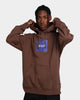 HUF Essentials Box Logo Hoodie Brown