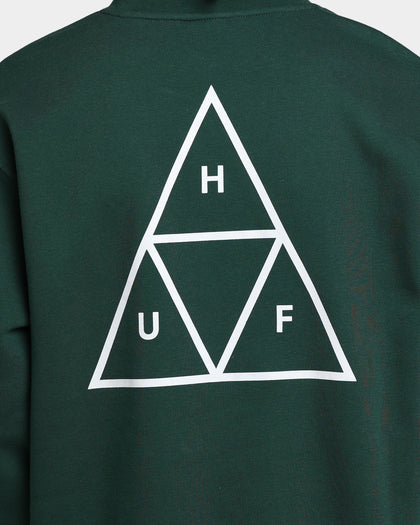 HUF Essentials Triple Triangle Crewneck Forest Green
