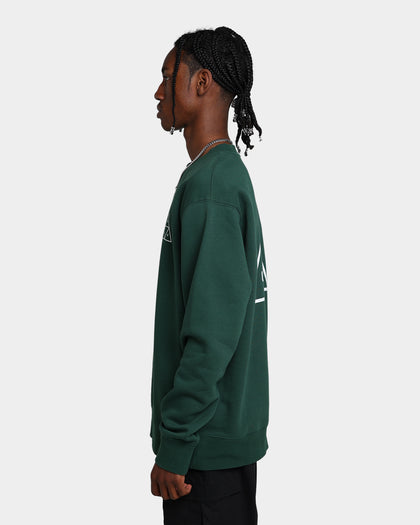 HUF Essentials Triple Triangle Crewneck Forest Green
