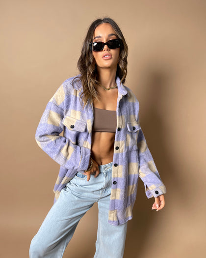 XXIII Women's Felicity Lavender Plaid Shirt Lavender