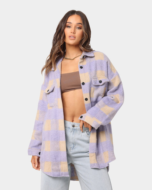 XXIII Women's Felicity Lavender Plaid Shirt Lavender