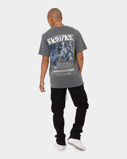 Rats Get Fat Sacrifice Vintage T-Shirt Off Black