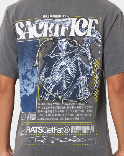 Rats Get Fat Sacrifice Vintage T-Shirt Off Black