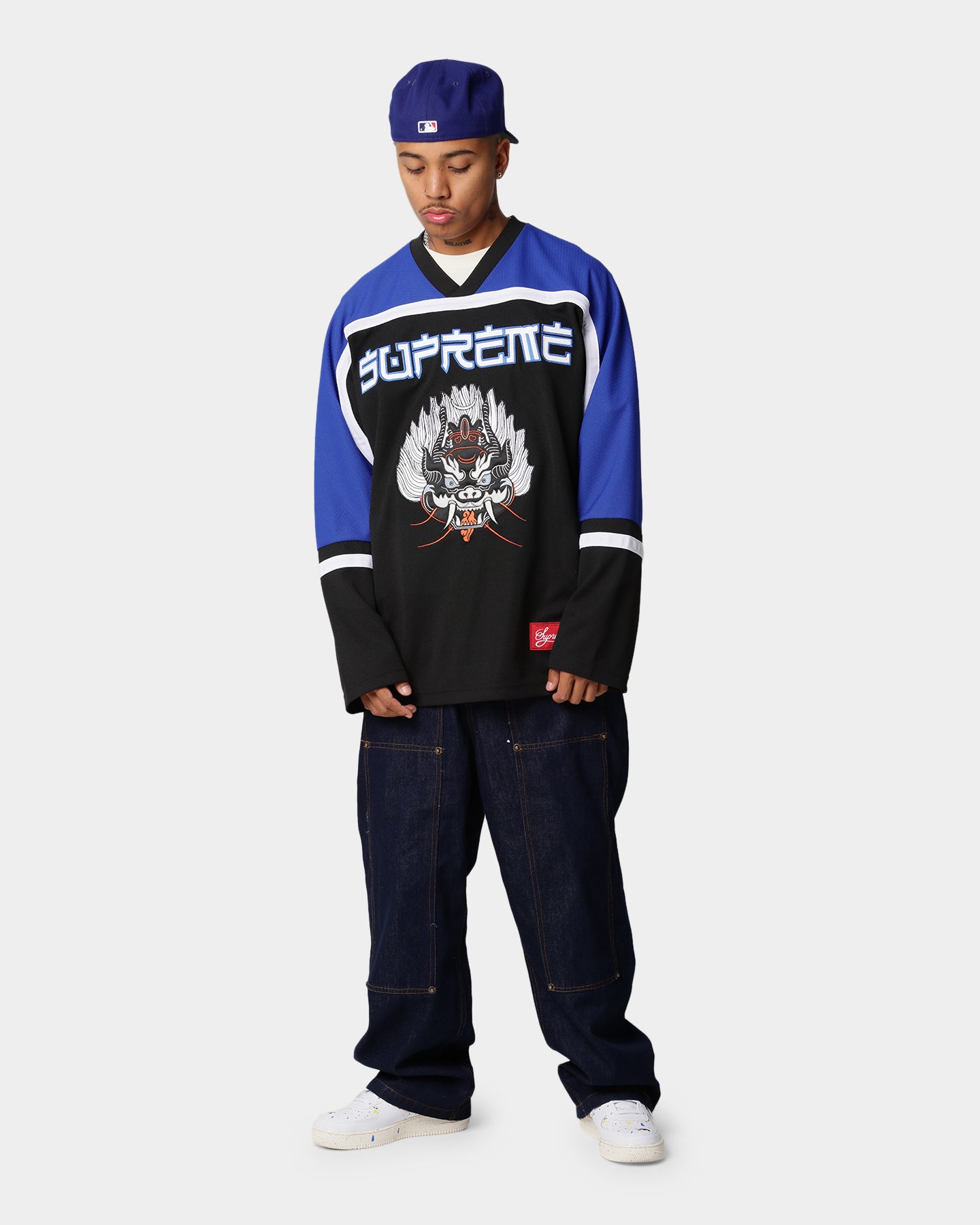キムタク着Supreme Crossover HockeyJerseyBlack Supreme Fire & Ice Hockey Jersey Black Men's - FW25 - US