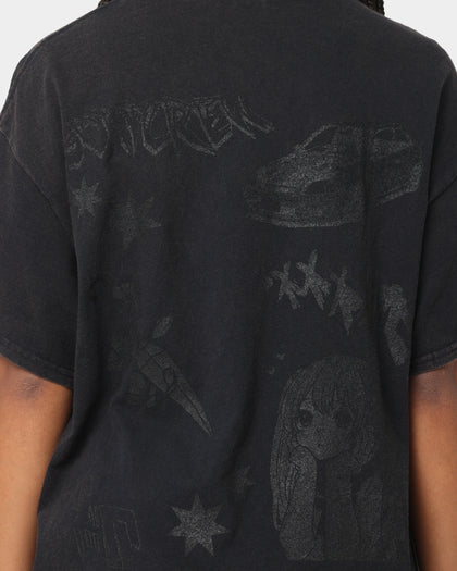Goat Crew All Over Manga Vintage T-Shirt Black Wash