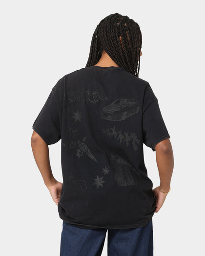 Goat Crew All Over Manga Vintage T-Shirt Black Wash