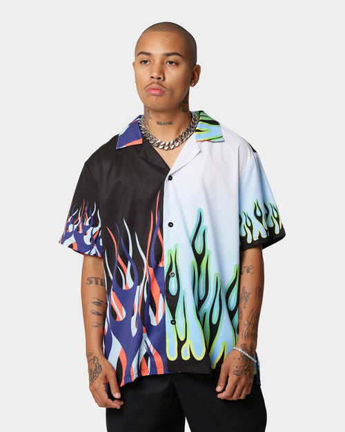 XXIII Troyes Flame Printed Button Up Shirt Multi