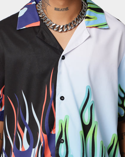 XXIII Troyes Flame Printed Button Up Shirt Multi