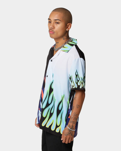 XXIII Troyes Flame Printed Button Up Shirt Multi
