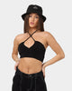 XXIII Women's Alda Crossover Halter Crop Black