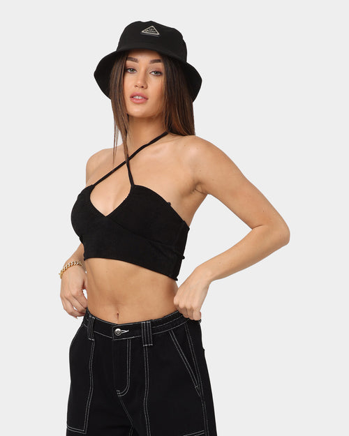 XXIII Women's Alda Crossover Halter Crop Black