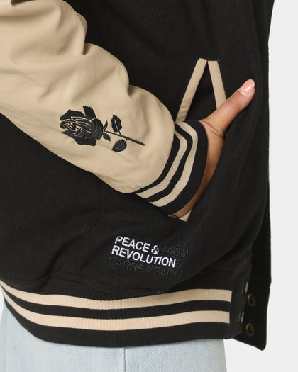 Carre Peace Varsity Jacket Black/Stone
