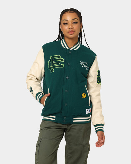 Carre Peace Varsity Jacket Deep Teal