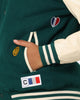 Carre Peace Varsity Jacket Deep Teal