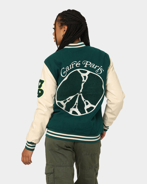 Carre Peace Varsity Jacket Deep Teal