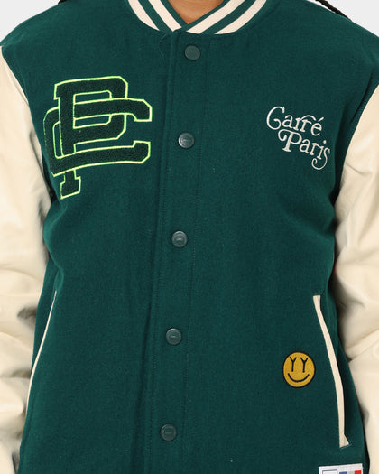 Carre Peace Varsity Jacket Deep Teal