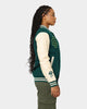 Carre Peace Varsity Jacket Deep Teal