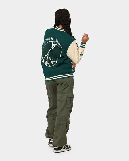 Carre Peace Varsity Jacket Deep Teal
