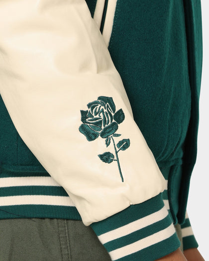 Carre Peace Varsity Jacket Deep Teal