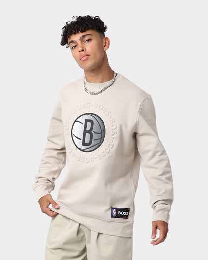 Hugo Boss Hugo Boss X NBA Basic Brooklyn Nets Crewneck Sweatshirt Light Beige