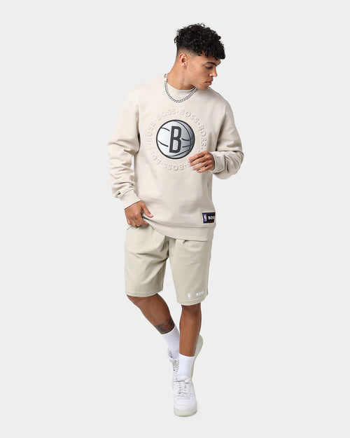 Hugo Boss Hugo Boss X NBA Basic Brooklyn Nets Crewneck Sweatshirt Light Beige