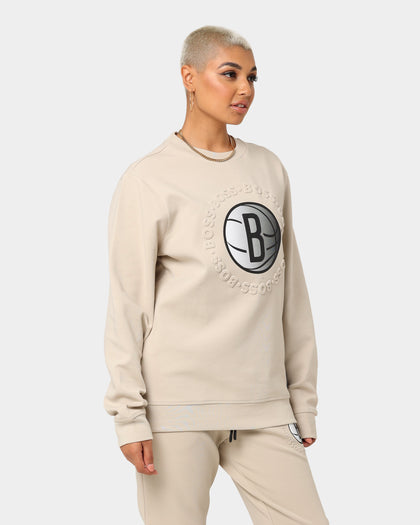 Hugo Boss Hugo Boss X NBA Basic Brooklyn Nets Crewneck Sweatshirt Light Beige