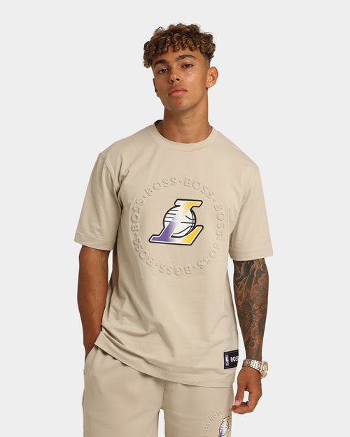 Hugo Boss X NBA Basic Los Angeles Lakers Short Sleeve T-Shirt Light Beige