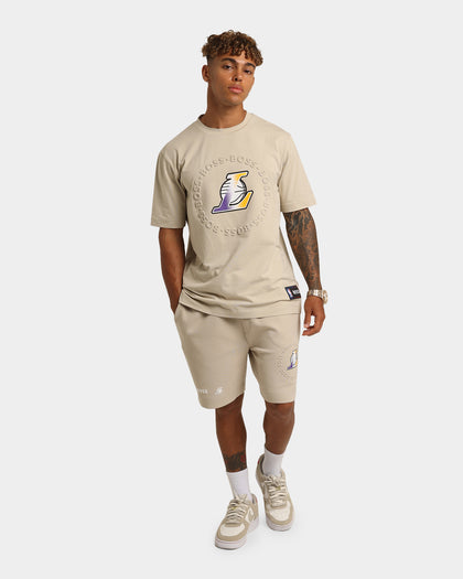 Hugo Boss X NBA Basic Los Angeles Lakers Short Sleeve T-Shirt Light Beige
