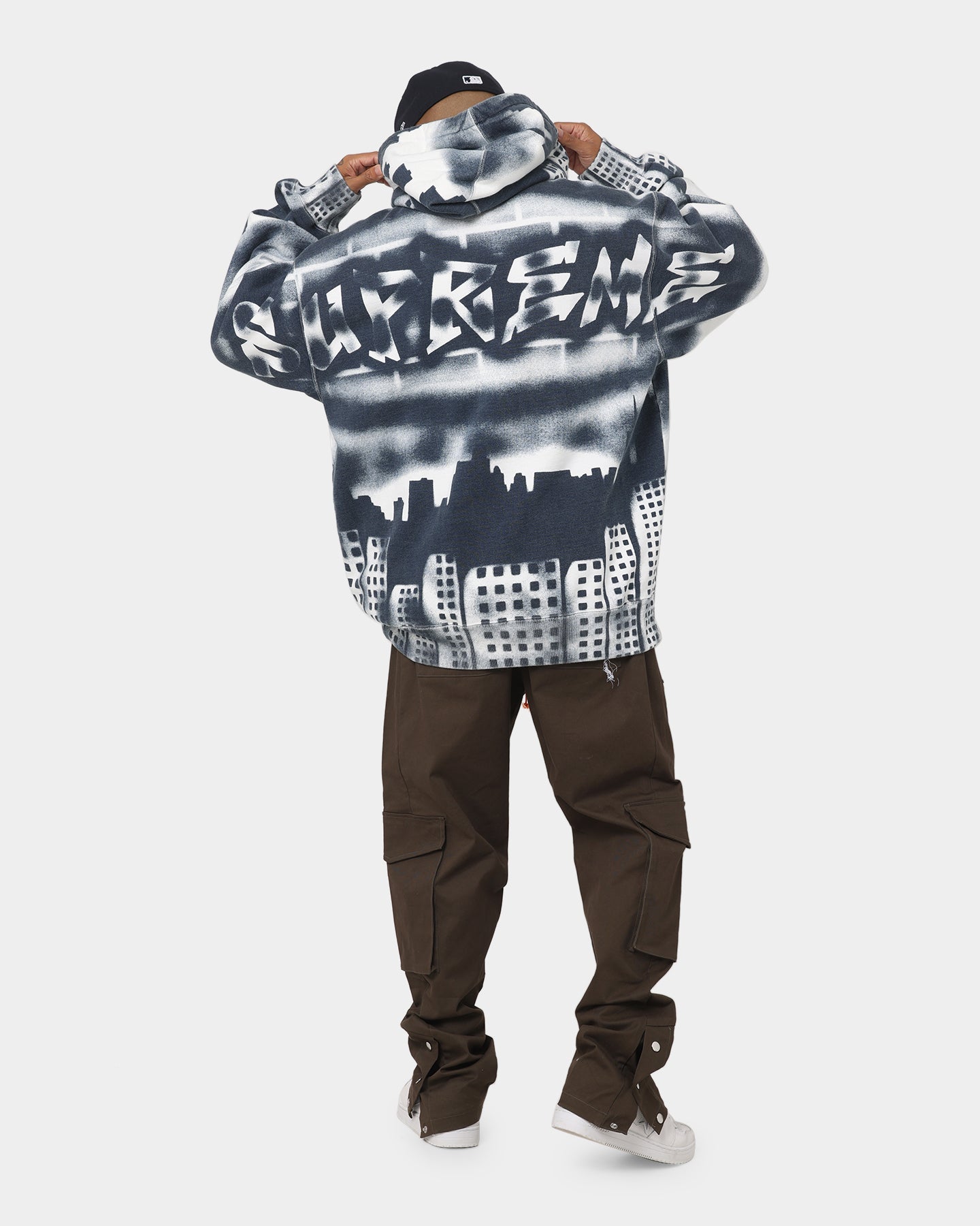 Supreme New York Yankees Airbrush Hood Sweatshirt White